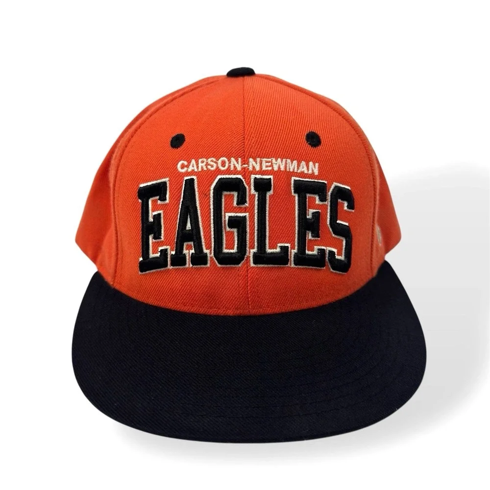 Vintage Carson Newman‎ Eagles Trucker Hat Mens Snapback Adjustable Orange